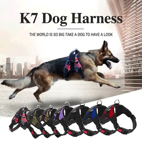 Explosion Proof Dog Harness For Medium Large Dogs Adjustable Nylon Pet Saddle Chest Vest Reflective Walking Harness With Handle Camouflage Pattern