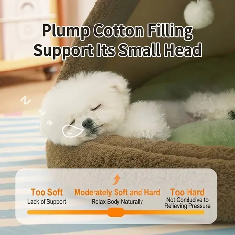 Enclosed Pet Tent Bed Christmas Tree Shape Warm Plush Dog House Semi-Closed Cat Nest With Soft Cushion For Small Dogs Cats