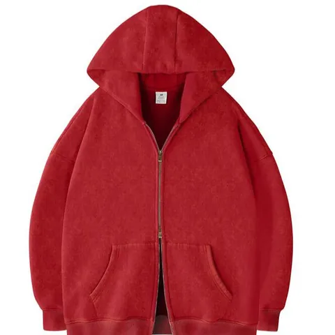 Unisex Oversized Zip Up Hoodie Dubbele Rits Zwaargewicht Sweatshirt Vintage Wassing Casual Losse Verlaagde Schouder Jas