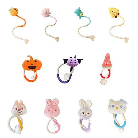 Interactive Cat Toy Plush Doll With Bite Rope Cotton Woven Teeth Grinding Cleaning Toy With Catnip For Indoor Cats Pets