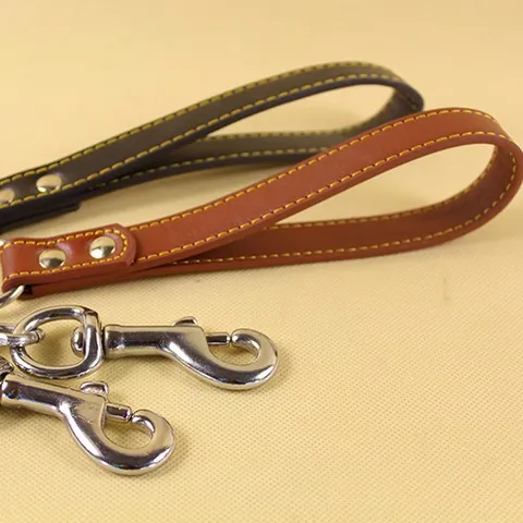 Heavy Duty Metal Dog Leash With PU Padded Handle Bite Resistant Iron Chain Lead For Small Medium Large Dogs Pet Traction Rope