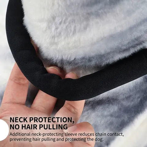 Stainless Steel Dog P-Chain Collar With Soft Neck Protection Padding Seamlessly Welded Non-Pull Training Choke Collar For Large Medium Small Dogs