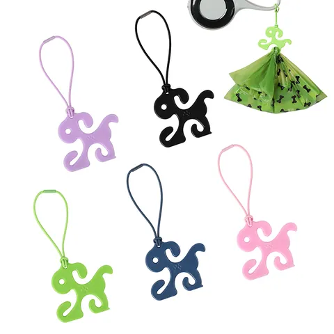 Portable Hands Free Dog Poop Bag Holder Clip For Leash Attachment Durable Plastic Waste Bag Carrier For Walking Dog Travel Pet Supplies