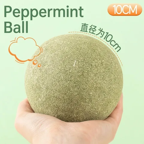Giant Natural Catnip Ball For Cats Teeth Cleaning Compressed Catnip Toy For Indoor Cats Kitten Health Entertainment Boredom Relief