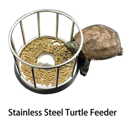 304 Edelstahl Reptilien Futterbox Anti-Flucht Futternapf für Schildkröten Eidechsen Kleintiere Haustier Fütterung Zubehör