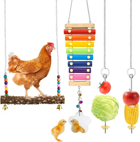 Regenbogen Holz Pet Huhn Xylophon Spielzeug Mit Metallglocken Naturholz Schaukel Hängen Vogel Spiegel Mahlen Spielzeug Für Papagei Käfig Zubehör