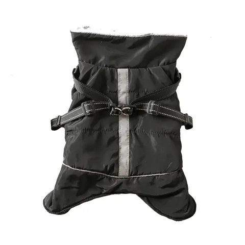Reflective Dog Winter Coat Warm Pet Vest Cotton Padded Jacket With Leash D-Ring For Small Medium Dogs Snowproof Clothes