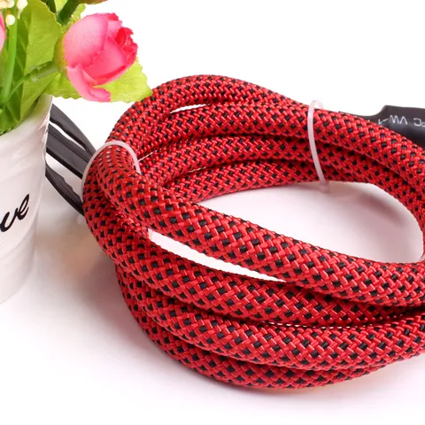 Nylon Braided Dog Leash Heavy Duty Climbing Rope Pet Traction Lead With Comfortable Foam Handle Copper Hook For Large Medium Dogs Outdoor Training Walking