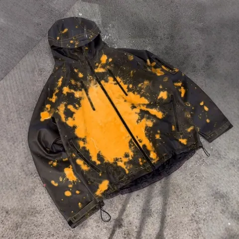 Men Temperature Sensitive Color Changing Waterproof Hooded Jacket Techwear Windbreaker Streetwear Polyester Coat Outdoor Top