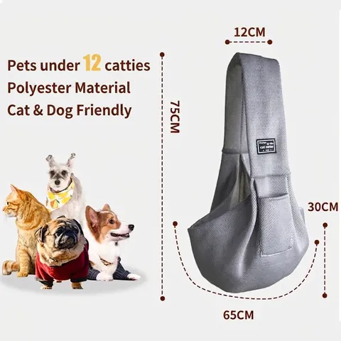 Bandolera de Malla Transpirable para Mascotas Perros y Gatos Bolsa Portátil de Viaje con Hebilla de Seguridad Bolso de Hombro para Mascotas