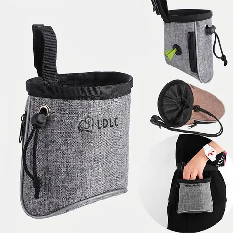 Sac d'Entraînement pour Chien en Tissu Oxford Pochette à Friandises Extérieure Bande Réfléchissante Ceinture Réglable