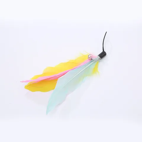 Pet Cat Teaser Wand Replacement Heads Interactive Toy Butterfly Feather Dragonfly Sequin Bell Attachments For Indoor Cats Self-Play Accessories