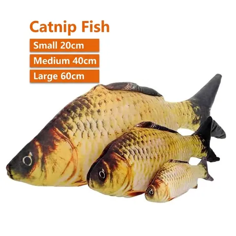 Realistic Simulation Fish Cat Toy Interactive Catnip Plush Toy Soft Chew Molar Toy For Cats Kitten Boredom Relief Pet Supplies