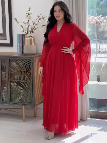 Elegant Women Jumpsuit Set Long Sleeve Shawl And Jumpsuit Two Piece Set Pleated Polyester Solid Color Vacation Outfit Set