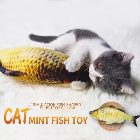 Realistic Simulation Fish Cat Toy Interactive Catnip Plush Toy Soft Chew Molar Toy For Cats Kitten Boredom Relief Pet Supplies