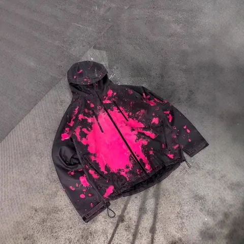 Men Temperature Sensitive Color Changing Waterproof Hooded Jacket Techwear Windbreaker Streetwear Polyester Coat Outdoor Top