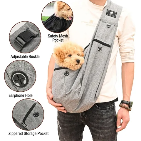 Haustier Umhängetasche Atmungsaktive Mesh Hundekatze Rucksack Wasserdichtes Kationisches Gewebe Outdoor Reise Schultertasche