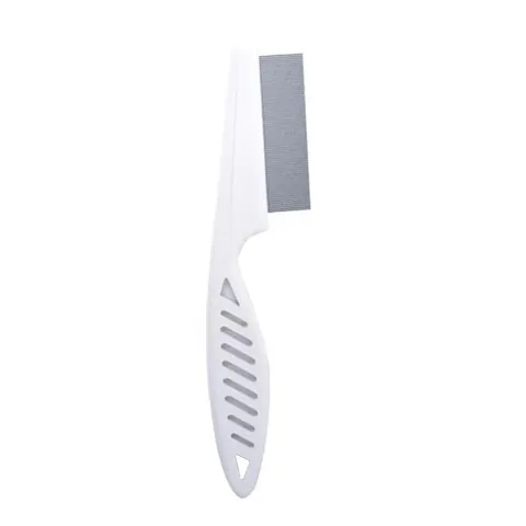 Pet Flea Comb Stainless Steel Fine Tooth Lice Removal Brush For Dogs And Cats Professional Grooming Cleaning Hair Tool White
