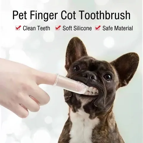 Silicone Pet Finger Toothbrush Soft Bristle Oral Cleaning Tool For Dogs And Cats Transparent Pet Teeth Care Brush