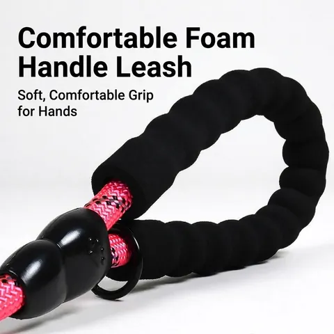 Reflective Double Dog Leash Elastic Buffer Bungee Pet Leash With Padded Foam Handle Heavy Duty Dual Lead For Walking Two Dogs