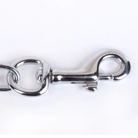 Durable Metal Iron Pet Leash With Comfortable Foam Padded Handle Silver Twist Chain Leash For Dogs And Cats Training Outdoor Traction Rope