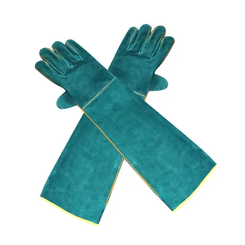 Gants de Protection pour Reptiles en Cuir de Vachette Gants Anti-Morsure pour Lézard Serpent Extra Longs Sécurité en Cuir