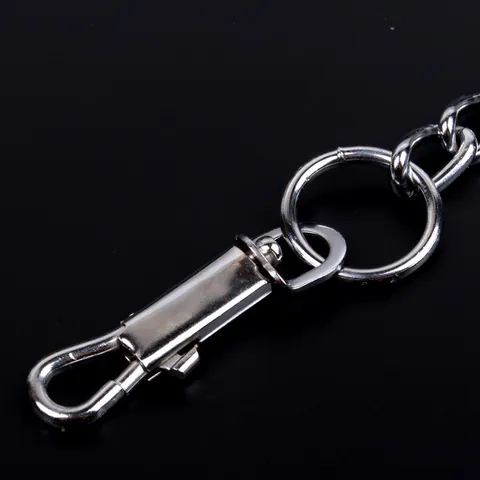 Heavy Duty Iron Metal Dog Leash With Comfort Nylon Handle And Matching Collar Electroplated Bite Resistant Pet Traction Chain