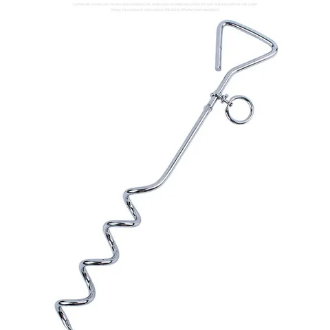 Heavy Duty Iron Dog Tie-Out Stake Spiral Anchor For Outdoor Yard Lawn 360 Degree Swivel Rotation Pet Lead Leash Tether Ground Stake