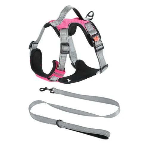 Reflective Vest Style Dog Harness And Leash Set Adjustable Breathable Mesh Pet Chest Strap For Medium Large Dogs Walking