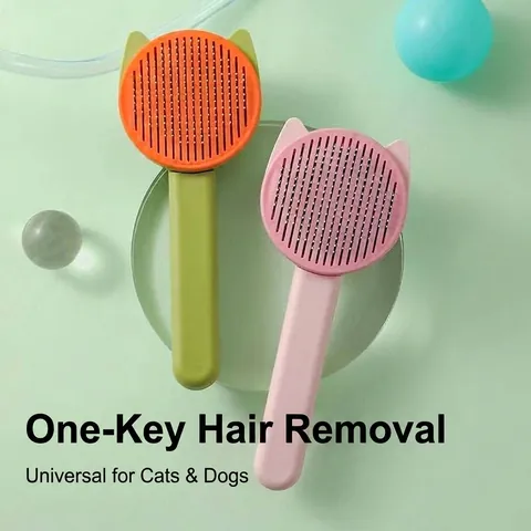 Self Cleaning Slicker Brush For Dogs And Cats Pet Grooming Comb One Click Hair Removal Massage Deshedding Tool Pet Supplies