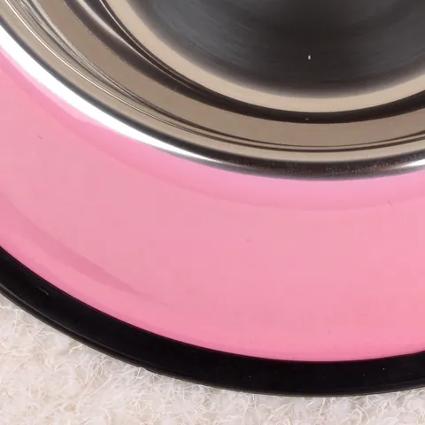 Colorful Painted Stainless Steel Pet Bowl Non-slip Dog Cat Bowl Durable Food Water Dish With Rubber Base Cartoon Pattern Feeder