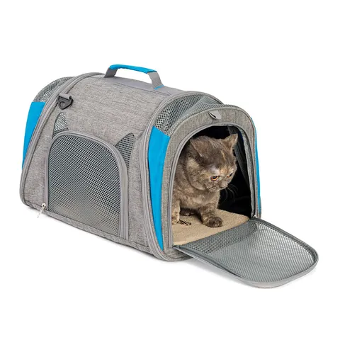 Foldable Pet Carrier Bag Breathable Mesh Oxford Fabric Shoulder Strap For Small Medium Cats Dogs Travel Outdoor Use