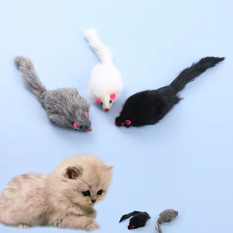 Simulatie Pluche Muis Kattenspeelgoed Piepende Konijnenvacht Muis Voor Katten Kauwen Tandenpoetsen Realistisch Speelgoed