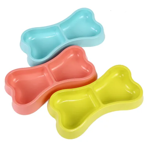 Cartoon Stainless Steel Pet Double Bowl Anti-Skid Plastic Base Frog Shape Food Water Feeder For Cats Dogs Home Pet Supplies