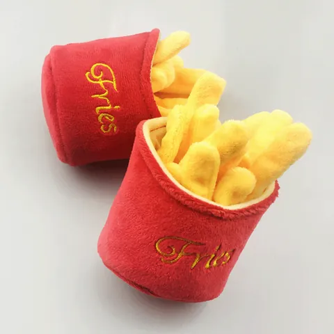 Simulation Pommes Frites Haustier Plüschtier Quietschen Hundespielzeug Weich Zahnpflege Kauspielzeug Cartoon Kreativ Haustierbedarf