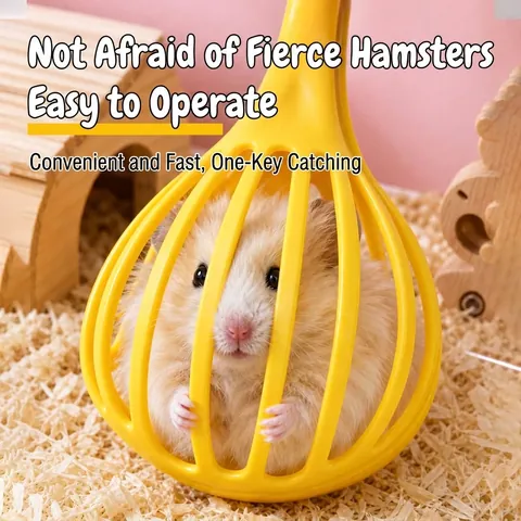 Safe Hamster Catcher Clip Anti-Bite Plastic Pet Handling Tool For Small Animals Syrian Hamsters Gerbils Hand Guard Yellow Clipper