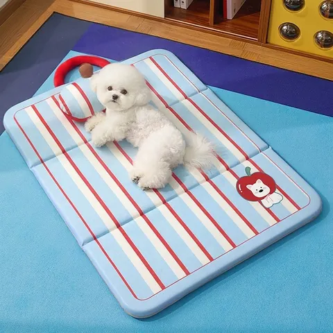 Foldable Waterproof Pet Cooling Mat Striped Dog Bed Summer Cat Nest Portable Sleeping Pad For Dogs And Cats Pet Supplies