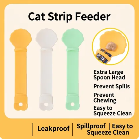 Presse-Friandises pour Chats Cuillère d'Alimentation en Plastique Outil de Distribution de Nourriture Presse Coulissante en Forme de Pétale
