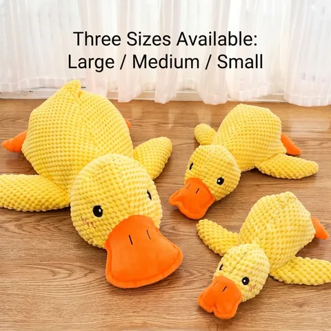 Squeaky Plush Duck Dog Toy Interactive Corn Kernel Fleece Stuffed Animal For Teeth Cleaning Boredom Relief Yellow Duck Pet Toy