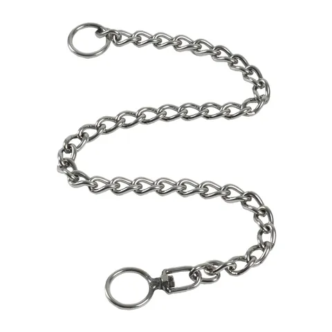 304 Stainless Steel P-Chain Pet Collar Heavy Duty Anti-Pull Dog Training Choker Chain Seamless Welding Double Ring Neckband