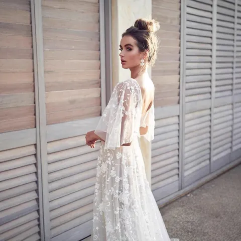 Elegant Women White Lace V-Neck Backless Dress Floral Embroidered Mesh High Waist A-Line Maxi Dress For Wedding Party