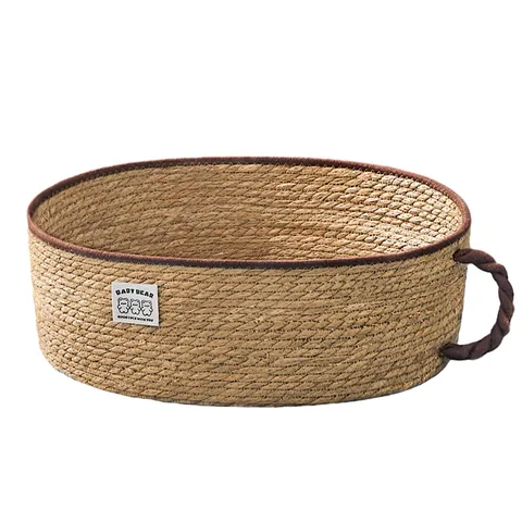 Natural Woven Straw Cat Nest Bed Handwoven Cat Scratcher Bowl For Small Cats Dogs Four Seasons General Durable Pet Sleeping Bed