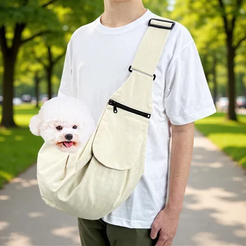 Adjustable Canvas Pet Sling Carrier Portable Small Dog Cat Shoulder Bag Breathable Outdoor Travel Pet Pouch Hand-Free