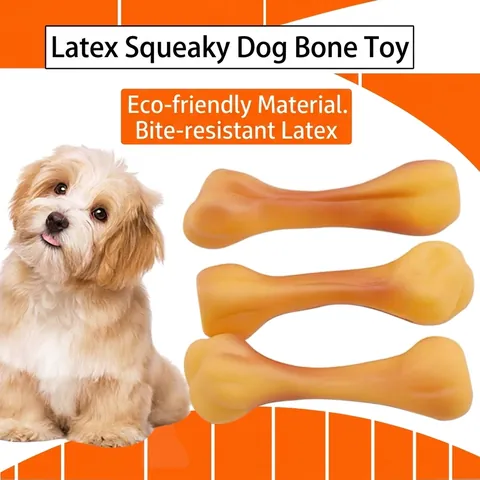 Realistic Bone Shape Pet Dog Squeaky Toy Bite Resistant Vinyl PVC Sounding Bone For Puppy Dog Training Boredom Relief Toy