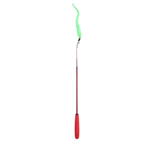 3-Section Telescopic Cat Teaser Wand Carbon Fiber Rod Interactive Toy With 5 Pieces Caterpillar Plush Refills And Bells Pet Set