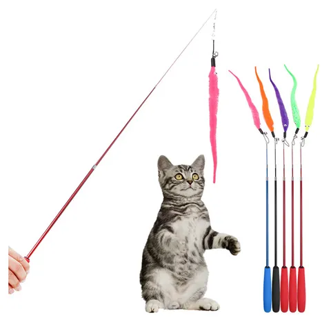 Cabezal de Repuesto de Varita de Gato Oruga de Peluche Con Cascabel Juguete de Oruga Interactiva para Gatitos Juego Interior