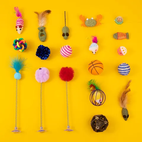 Interactive Cat Toy Collection Sisal Mouse Feather Wand Catnip Ball Bell Tumbler Molar Exercise Toys Indoor Pet Supplies For Kitten