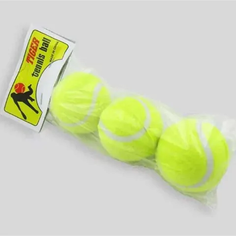 Jouet Balle de Tennis pour Chien Durable Balle d'Entraînement en Caoutchouc à Haute Élasticité Jouet à Mâcher Résistant aux Morsures Jaune Fluorescent
