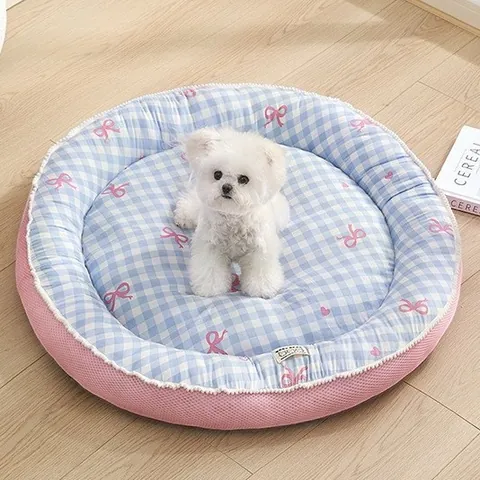 Rond Zacht Huisdierbed Voor Honden En Katten Wasbaar Warm Hondennest Binnen Schattig Cartoon Puppy Slaapkussen Voor Kleine Dieren