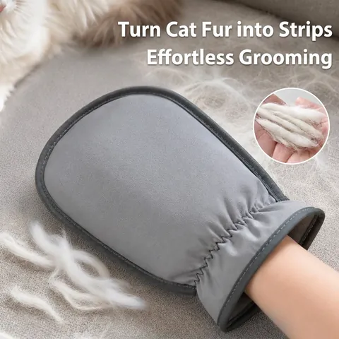 Pet Hair Removal Glove Double Sided Anti Static Cat Dog Grooming Brush Washable Fur Remover Massage Mitt